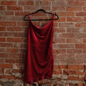 Women's Red Velour Dress